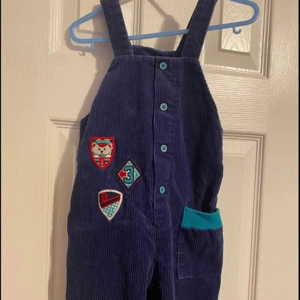 Buster Brown Blue Corduroy Overalls with Patches